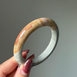 54-55mm Alashan Agate Bangle| Unique Pattern Bangle | Bracelet Gift for Her