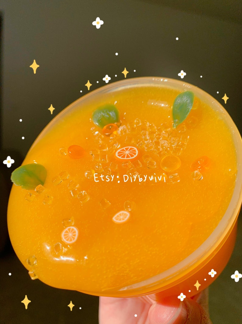 Orange Juice Slime Orange Slime Clear Slime Clear Slime Etsy UK