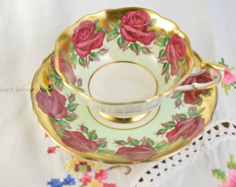 SEE Listing Large PINK Rose with Assorted Floral Spray PARAGON Teacup & Saucer