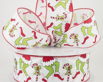 Grinch Wired Ribbon - Etsy