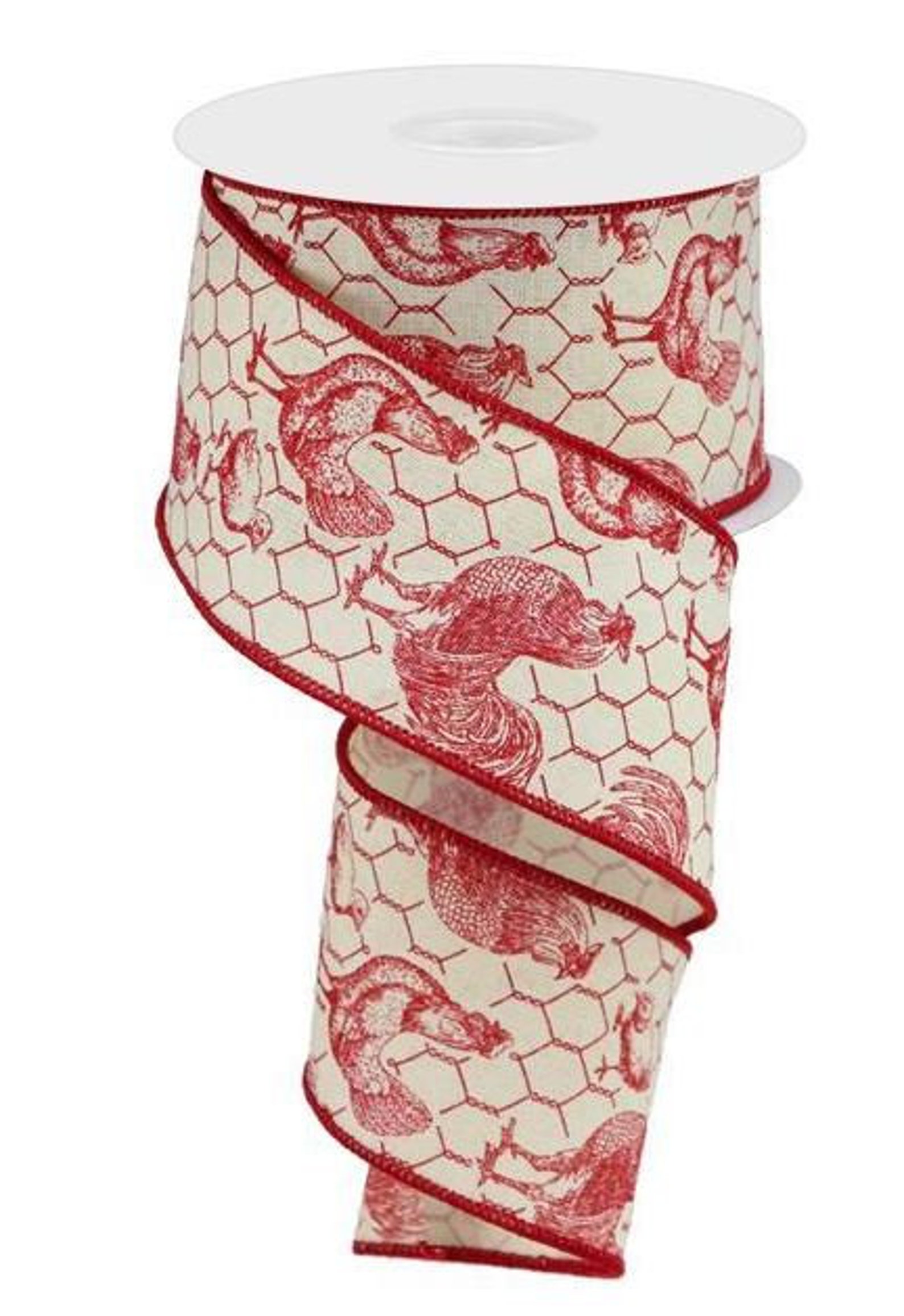2.5X10yd Rooster/Chicken/Wire Royal wired Edge Ribbon Etsy