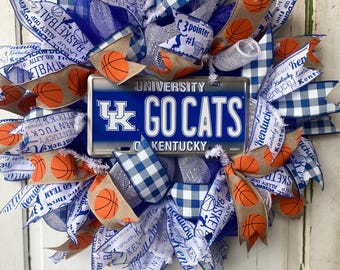 Kentucky Wreath, Basketball Wreath, Go Cats, Football Wreath