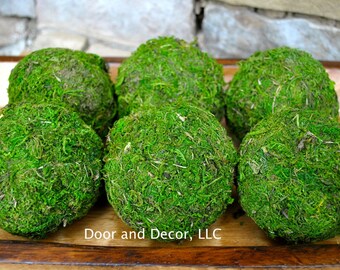 Moss ball~Natural Moss Balls~Wedding Decor~Sets of Moss Balls~Bowl Filler~Moss Covered Ball~Natural Green Moss