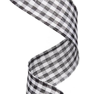 Peut inclure: Ruban gingham noir et blanc, un motif classique pour l'artisanat et la décoration.