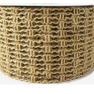 2.5 "x3m Stretch Woven Natural Tan Jute Band-Kein Draht