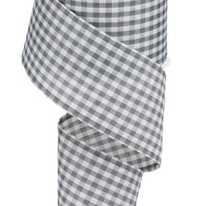 2.5 " x 50 yd Gingham Check - Gray / White