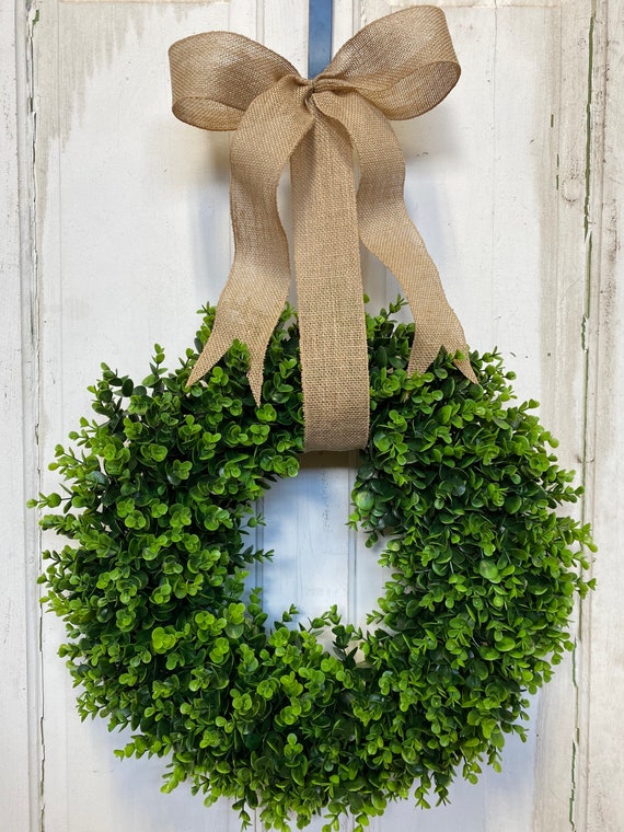 22 Inch Boxwood Wreathfaux Boxwood Wreatheucalyptus