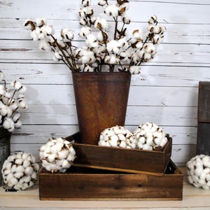 27 inch Rustic Cotton Stems with 15-18 Bolls per Stem for Rustic Farmhouse DecorPreserved BollsFaux CottonCountry ChicMin 3 image 6