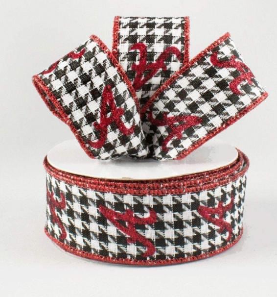 Houndstooth Wired Ribbon - Etsy UK