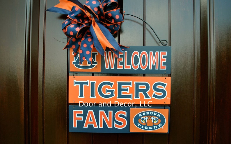 Auburn Tigers~War Eagle~Door Hanger~Tigers~12x10 Wooden Sign