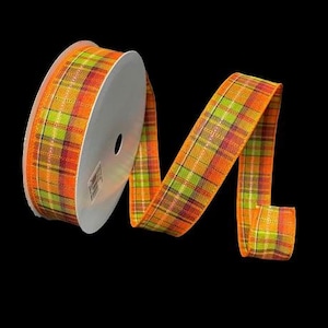 1.5&quot; x 50Yd Intricate Fall Plaid - Multi Plaid wired Ribbon
