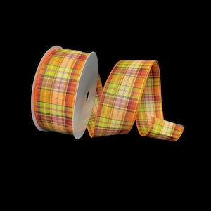 2.5&quot; x 50Yd Intricate Fall Plaid - Multi Plaid wired Ribbon