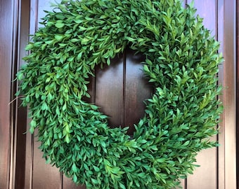 24 inch Artificial Boxwood-Wreath~Christmas wreath-All Season Wreath-Green wreath-Faux Boxwood~