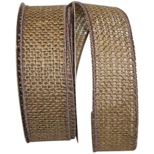 Reliant Ribbon Burlap Colored Wired Edge Ribbon, 1-3/8 Inch X 10 Yards, Taupe