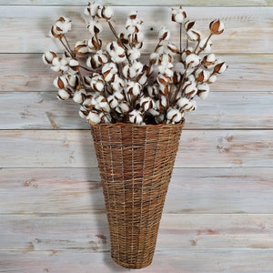 27 inch Rustic Cotton Stems with 15-18 Bolls per Stem for Rustic Farmhouse DecorPreserved BollsFaux CottonCountry ChicMin 3 image 9