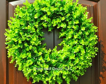 Boxwood Wreath~Boxwood Wreath~Artificial Boxwood Wreath~Farmhouse Decor~farmhouse wreath~green wreath~greenery wreath~Wedding Decor