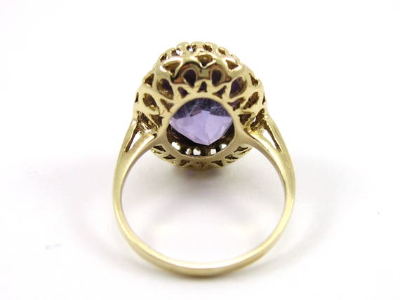 Vintage 14K Yellow Gold Amethyst Ring/14K Amethys… - image 4