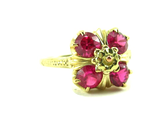 Vintage 14K Yellow And Rose Gold Pink Sapphire 194
