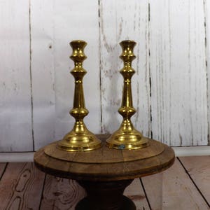 Pair of Brass Candlesticks/ Set of Brass Candle Holders/ Large Brass Candlesticks/ Vintage Brass Candlesticks/ Vintage Brass Decor/ Brass
