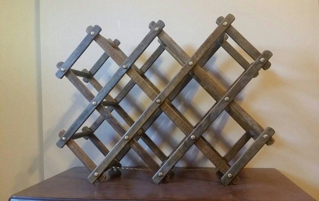 Vintage Wooden Wine Rack/ Vintage Accordion Wine Rack/ Etsy