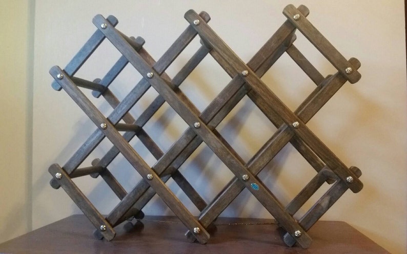 Vintage Wooden Wine Rack Vintage Accordion Wine Rack Collapsible Wine Rack Expandable Wine Rack Vintage Expanding Wine Rack Wine Rack