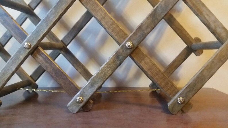 Vintage Wooden Wine Rack Vintage Accordion Wine Rack Collapsible Wine Rack Expandable Wine Rack Vintage Expanding Wine Rack Wine Rack