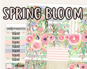 NEW FORMAT VERTICAL Spring Bloom Kit Erin Condren Lifeplanner™ Weekly Kit Planner Stickers