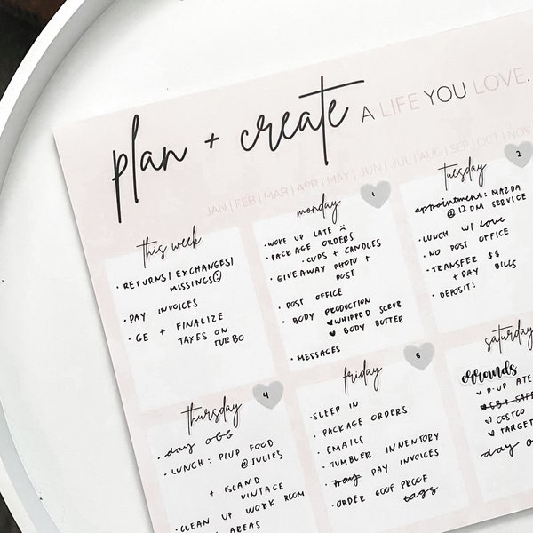 Plan + Create A Life You Love 8.5" x 11" Planner Note Pad