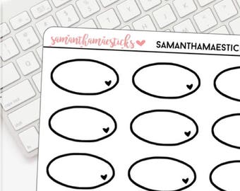 Circle Heart Doodle ECLP Erin Condren Lifeplanner™ Happy Planner Stickers