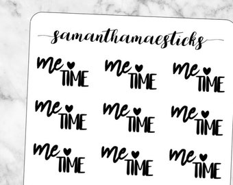 Me Time Heart Script Erin Condren Lifeplanner™ Stickers