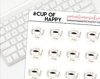 A Cup Of Happy Doodle for use with Erin Condren Lifeplanner™ Happy Planner Stickers