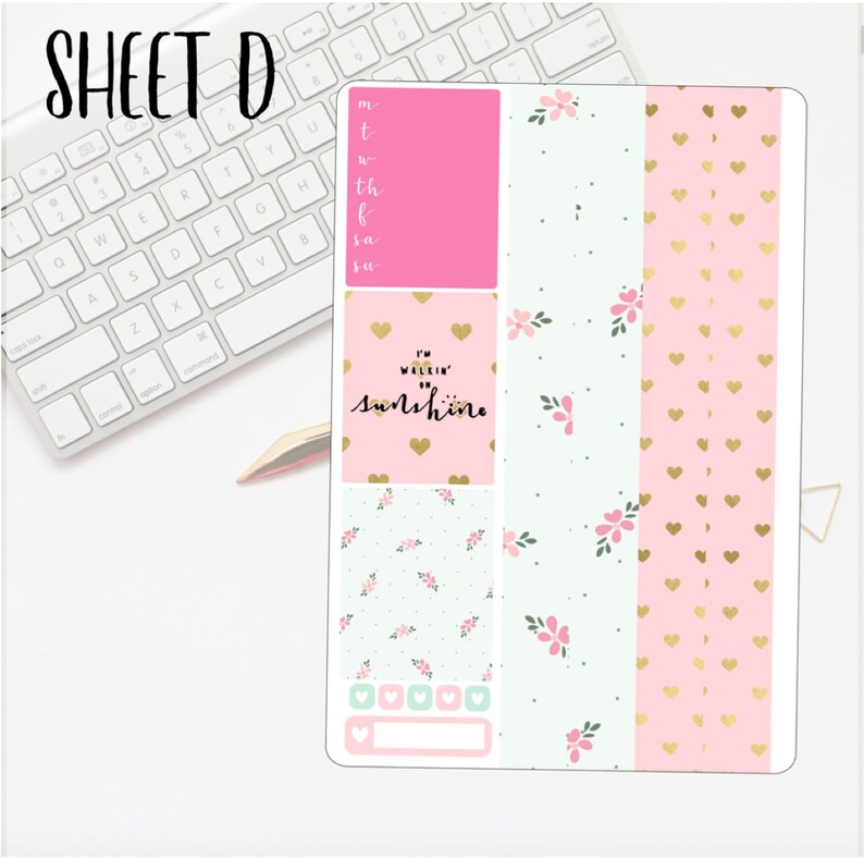 MINIPERSONAL Love Struck Kit Erin Condren Lifeplanner\u2122 Weekly Kit Planner Stickers