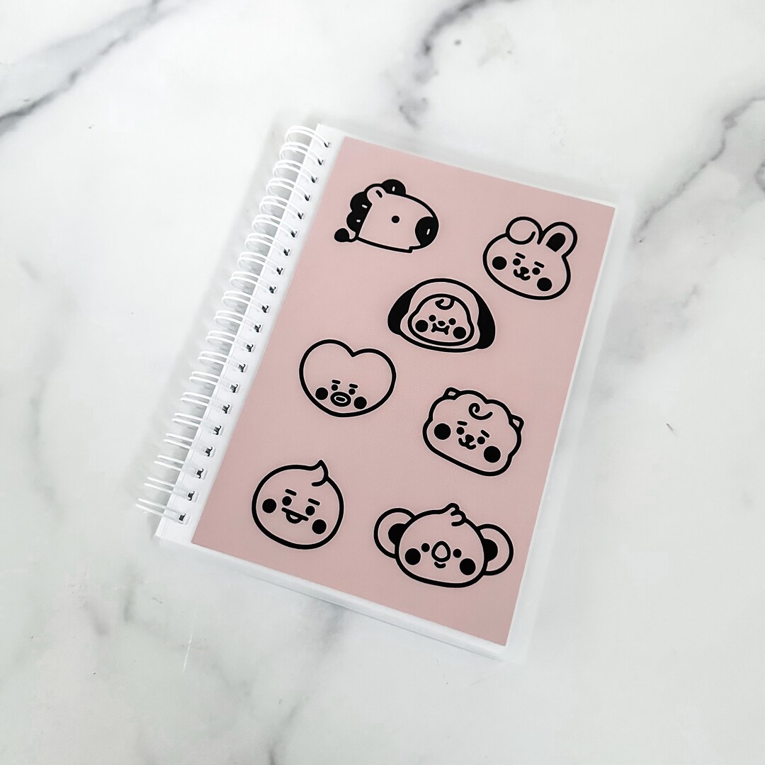 Foiled BTS Character Reusable Sticker Book 50 Pages Storage System ...