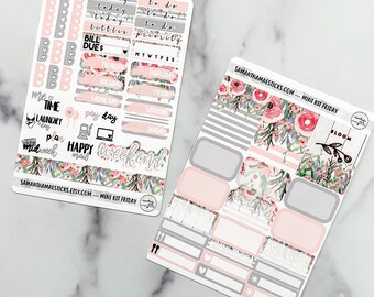 Bloom (2 Pages) Vertical Mini Kit Erin Condren Lifeplanner™ Weekly Kit Planner Stickers