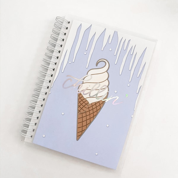 Foiled Ice Cream "Chillin" IceCreamJo Collaboration Reusable Sticker Book 50 Pages Storage System Samantha Mae Sticks