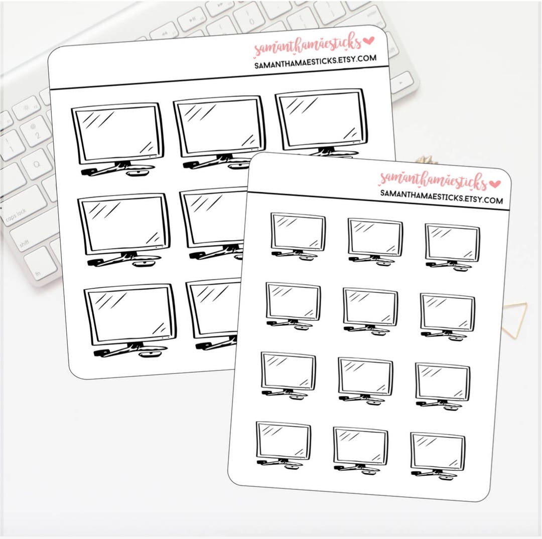 Desktop Doodle Icon for Use With Erin Condren Lifeplanner™ Stickers - Etsy