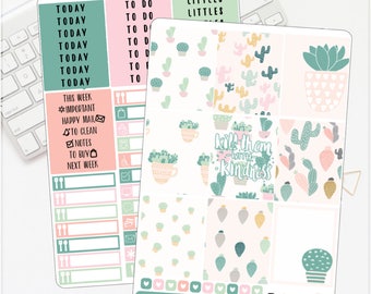 VERTICAL Cactus Kit Erin Condren Lifeplanner™ Weekly Kit Planner Stickers