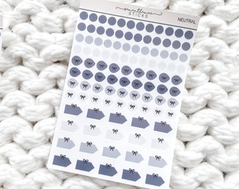 Neutral Transparent Half Page Sheet Minimalist Planning Erin Condren Lifeplanner™ Planner Stickers