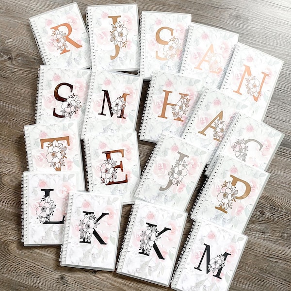 Foiled Custom Letter Marble Floral Reusable Sticker Book 50 Pages Storage System Samantha Mae Sticks