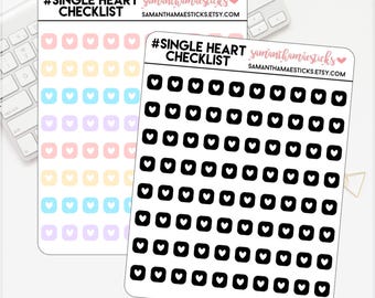 Single Hearts Buildable Checklist Icon for use with Erin Condren Lifeplanner™ Happy Planner Stickers