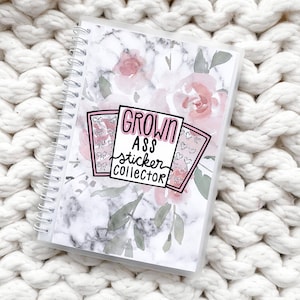 Grown Ass Sticker Collector Libro de pegatinas reutilizable 50 páginas Sistema de almacenamiento Samantha Mae Sticks