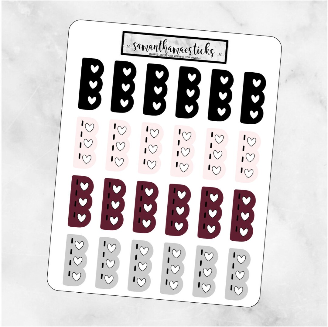Maroon Scallop Laced Heart Checklist Functional for Use With - Etsy