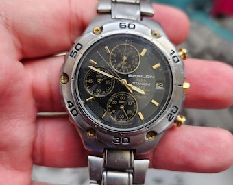 Rare Epsilon Alba Seiko Titanium Chronograph Watch - Etsy