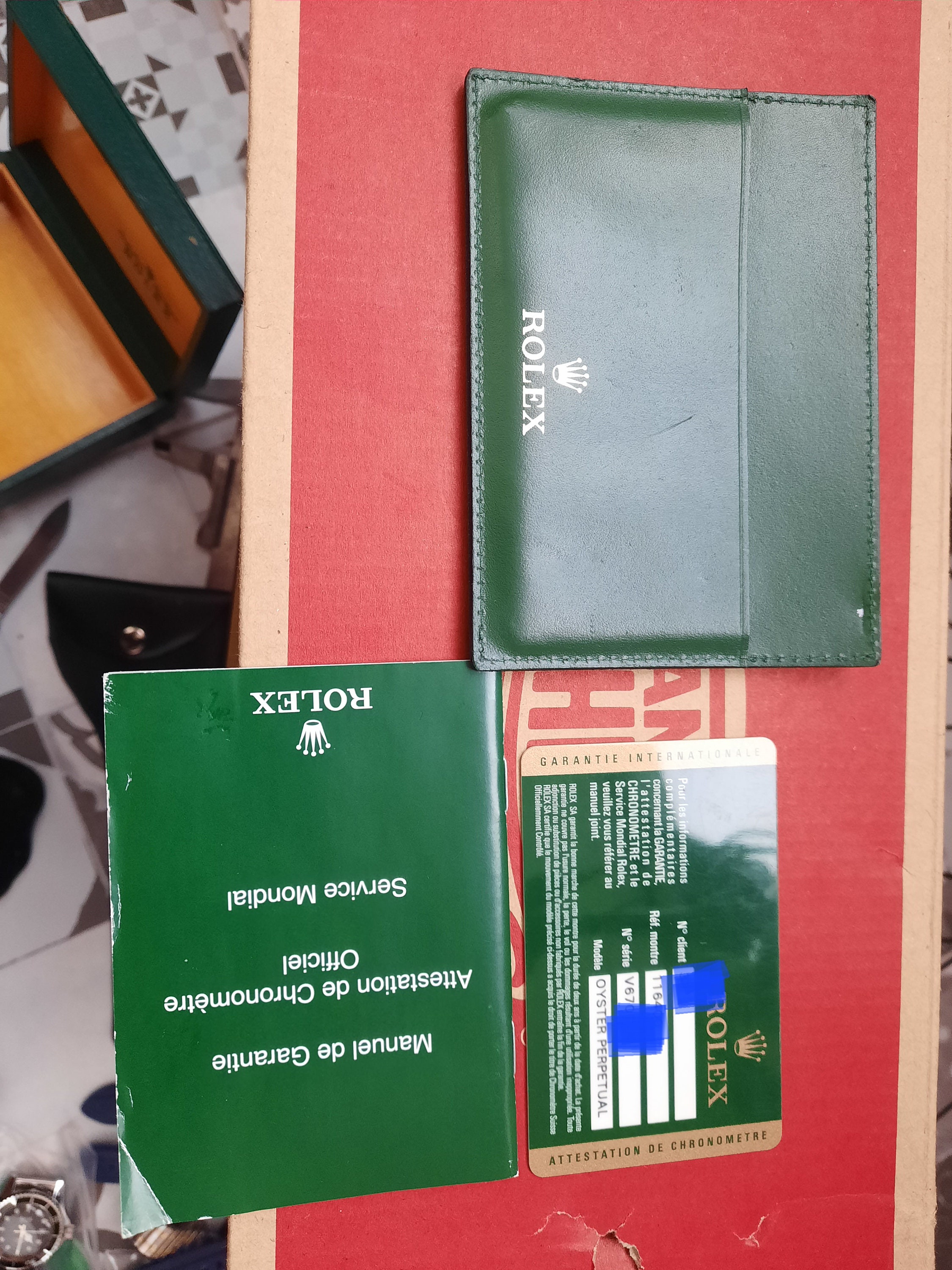 Blank rolex 2025 warranty card