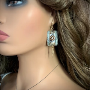 The Dakota earrings, hand beaded earrings, unique earrings, artisan earrings, southwestern style earrings, gift for her