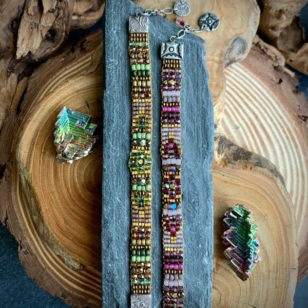 Boho beaded bracelets, loomed bracelet, artisan beaded bracelets, gift for her, hand beaded bracelet, southwestern bracelets