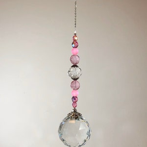 Rainbow maker’s / Beautiful Crystal glass Prisms / Pink Crystal Beads / Gifts / 40mm prisms #CR54