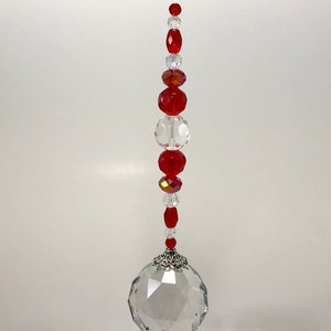 Beautiful Crystal glass Prisms / Rainbow maker’s / Red and clear Crystal Beads / Gifts /40mm prisms #CR122