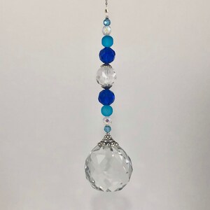 Rainbow maker’s / Beautiful Crystal glass Prisms / Sapphire & Turquoise Crystal Beads / Gifts / 40mm prisms #CR107