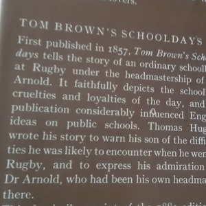 Libro antiguo - Los días escolares de Tom Brown por un antiguo alumno (1857, historia de Rugby) de Thomas Hughes (1979 Classic MacMillan & Co.) imagen 5